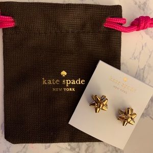Kate Spade gold bourgeois bow earrings! Brand new!